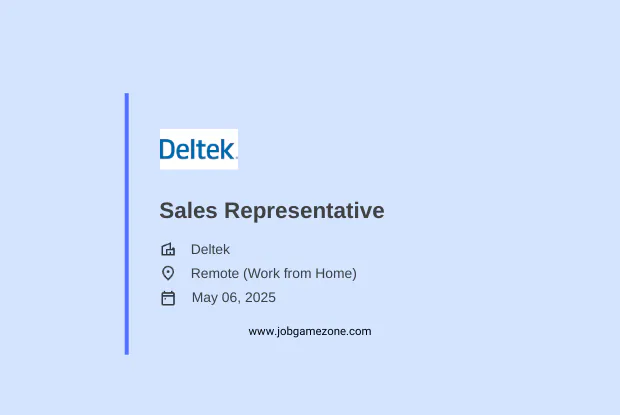 Sales Representative Work from Home Job at Deltek India | Software Sales Opportunity 2025