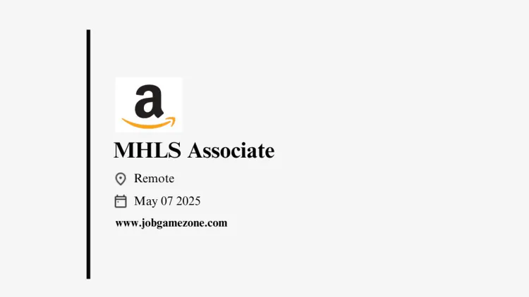 Amazon Recruitment 2025 | MHLS Associate (Work From Home) | PAN India Apply Now