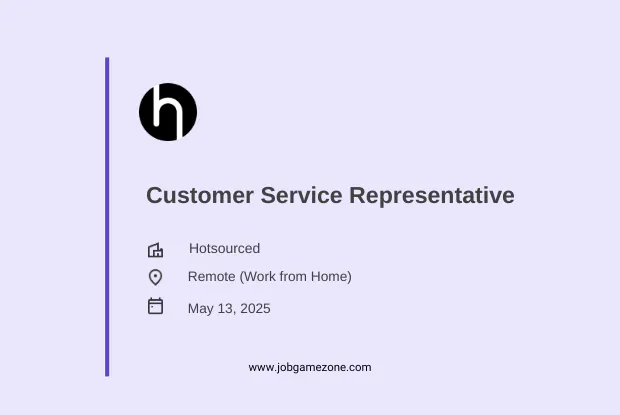 Customer Service Representative (Remote) – Hotsourced | Work from Home Job India 2025