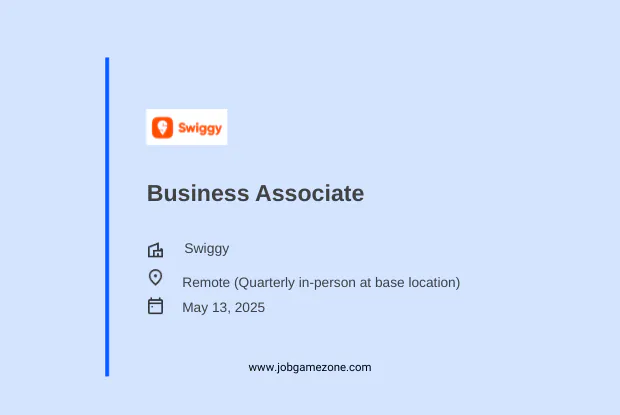 Swiggy Hiring Business Associate in Bengaluru | Work from Home Flexibility 2025
