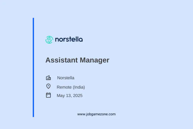 Assistant Manager Work From Home Job at Norstella 2025 – Apply Now