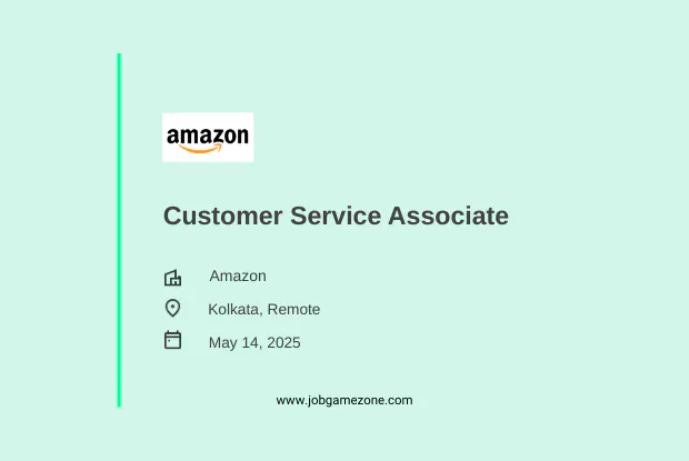 Remote Customer Service Associate at Amazon (2025) – Seasonal Work from Home Opportunity in Kolkata
