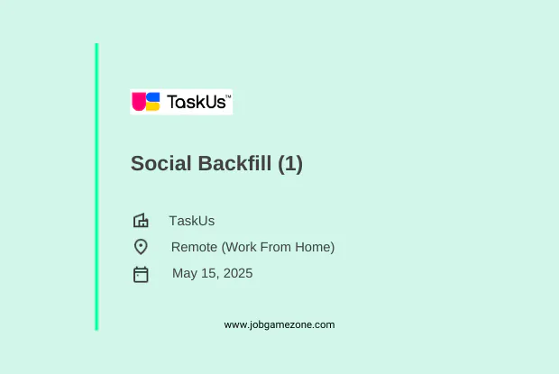 Remote Social Backfill Job at TaskUs India – Full-Time Work from Home – 2025 Hiring