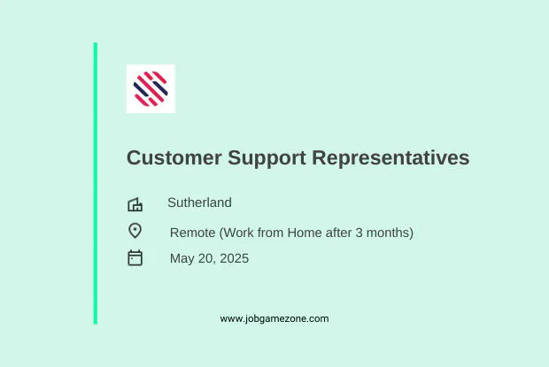 Sutherland is Hiring Customer Support Representatives | Work from Home Jobs 2025