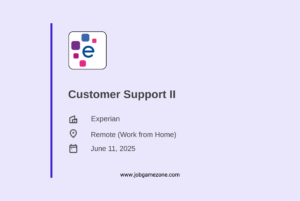 Customer Support II – Remote (Hyderabad) | Experian | Up to ₹4.2 LPA | 1+ Yr Exp | Back-office Role