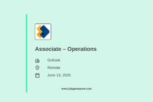 GoKwik Hiring Remote Operations Associate | Fintech Job for 1–2 Years Experience