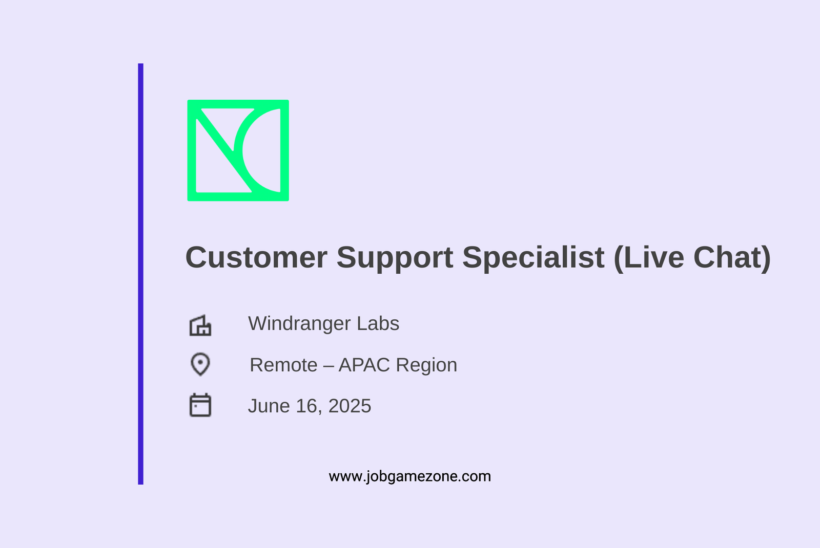 Live Chat Support (Remote – APAC) | Crypto/Web3 – Windranger